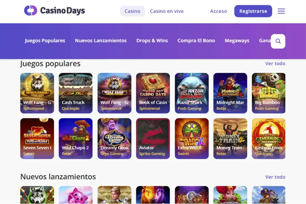 Juegos de Casino Days 